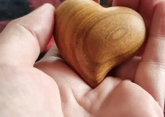 a person holding a heart shaped object